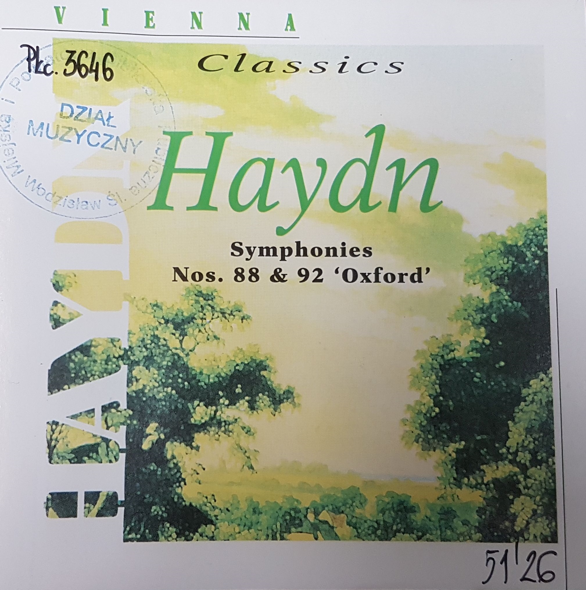 HAYDN JOSEPH – Symphonies Nos. 88 & 92 ‘Oxford’