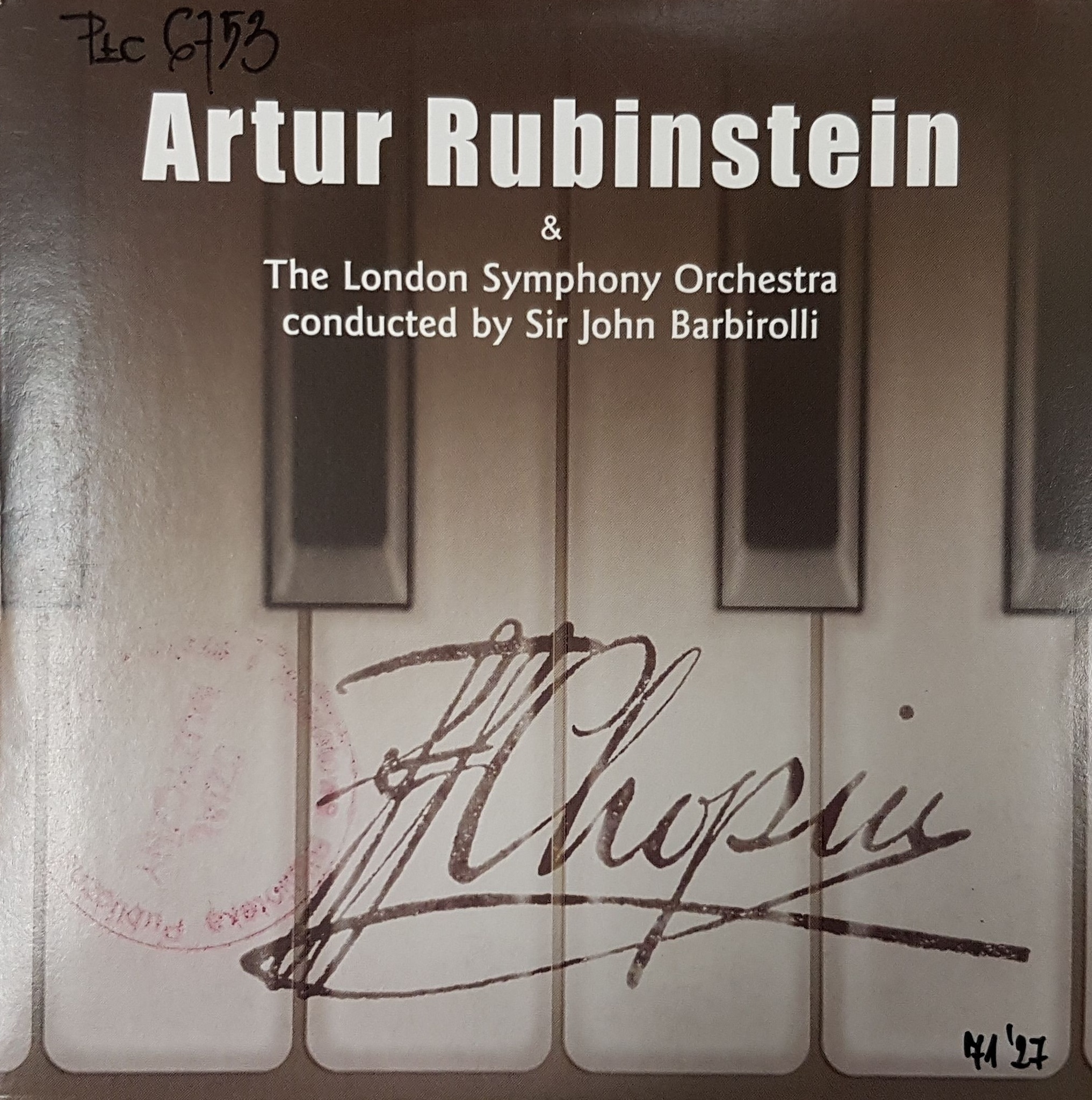 RUBINSTEIN ARTUR & LONDON SYMPHONY ORCHESTRA - Chopin
