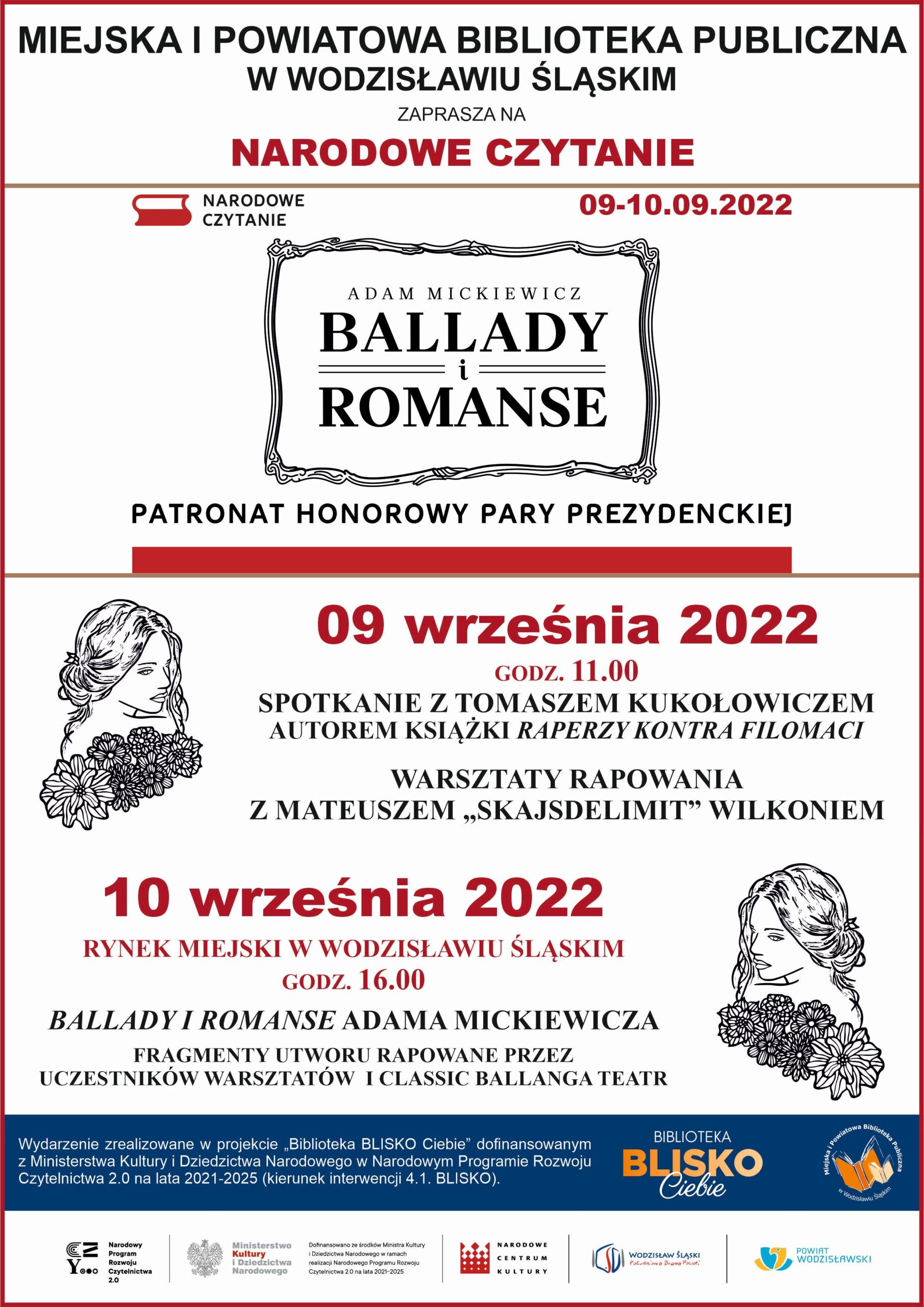 Narodowe Czytanie 2022 “ballady I Romanse” Adama Mickiewicza Projekt Biblioteka Blisko 9118