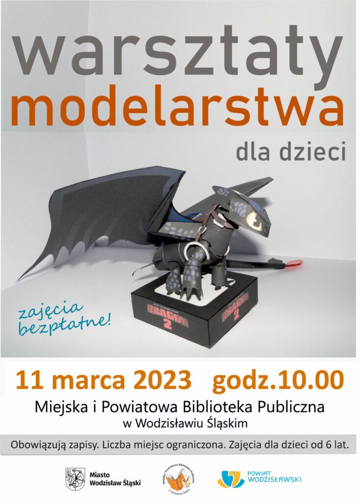 Warsztaty modelarstwa dla dzieci - marzec 2023 - plakat