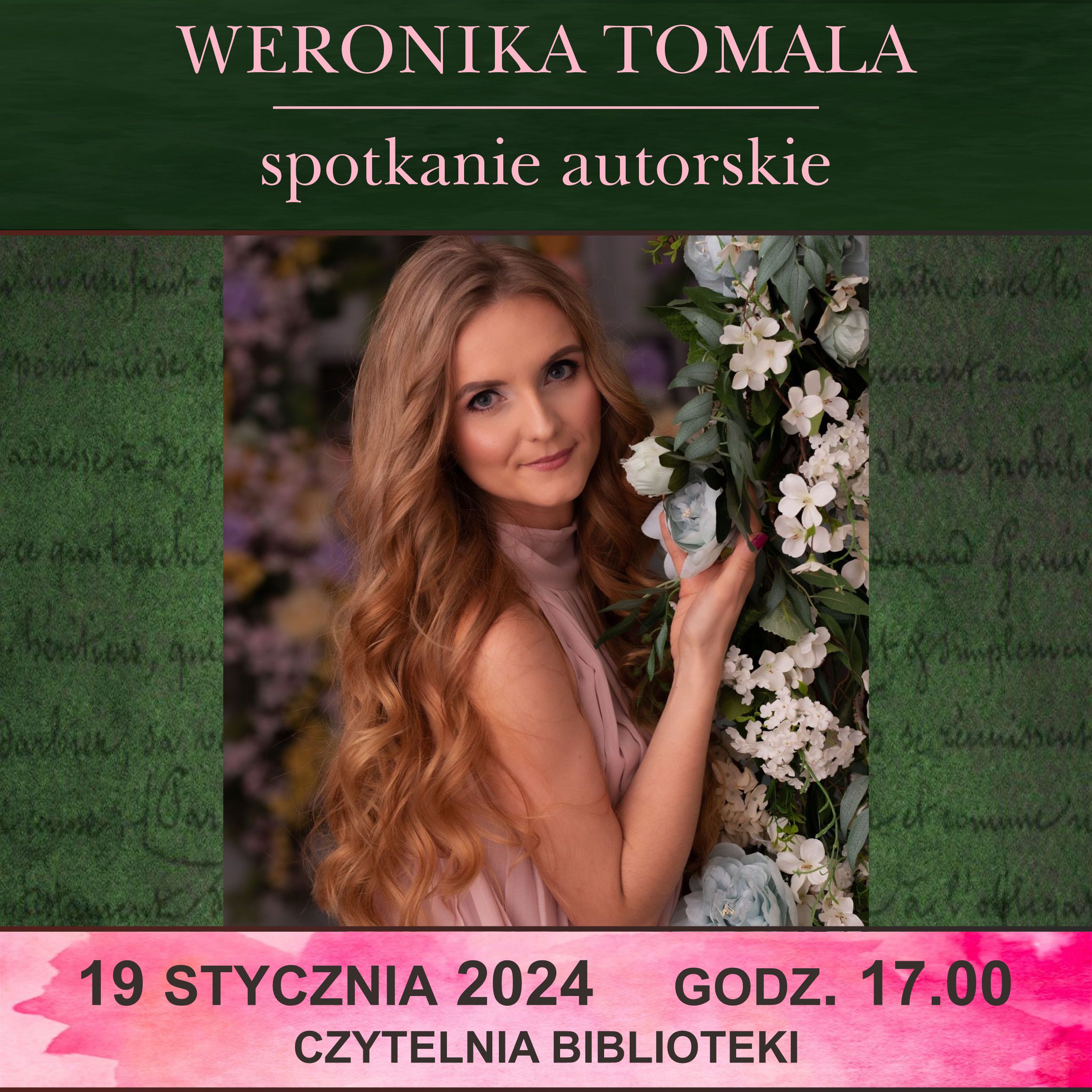 WERONIKA TOMALA – SPOTKANIE AUTORSKIE – 19 Stycznia 2024, Godz. 17.00