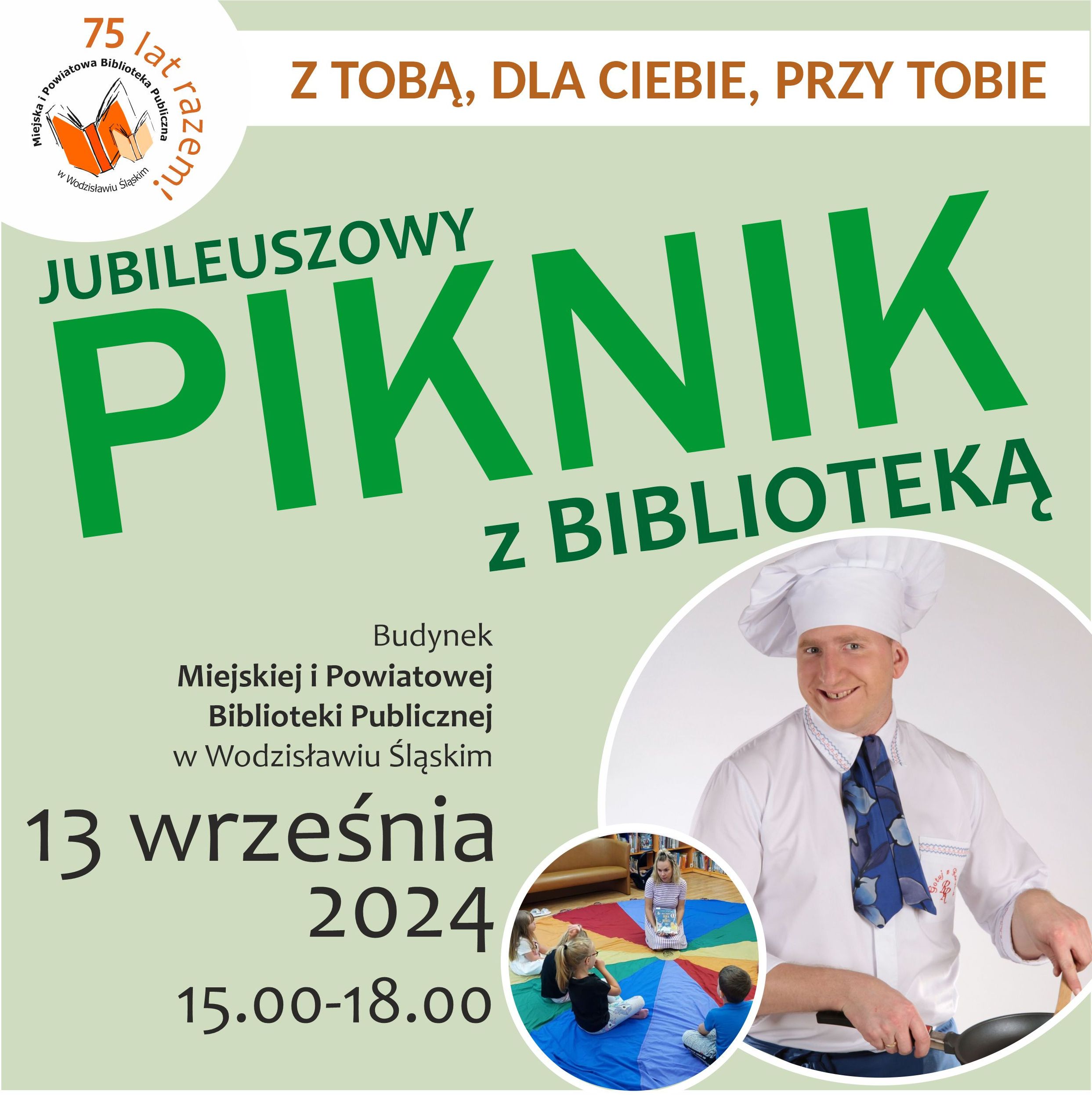 JUBILEUSZOWY PIKNIK Z BIBLIOTEKĄ – Budynek MiPBP – 13 Września 2024, 15.00-18.00