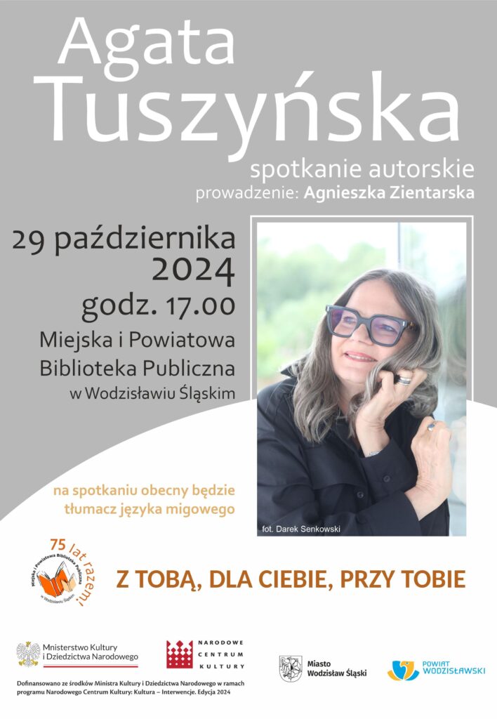 Agata Tuszyńska, spotkanie autorskie 2024 - plakat 2