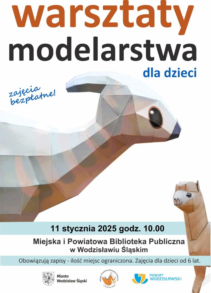 Warsztaty modelarstwa dla dzieci, styczeń 2025 - plakat